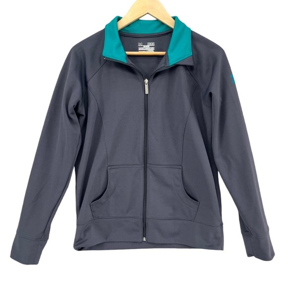 Under Armour Jacket Womens Grey Semi Fitted AllseasonGear Full Zip Size M - Picture 1 of 10